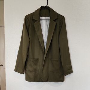 Olive Green Blazer with Pockets